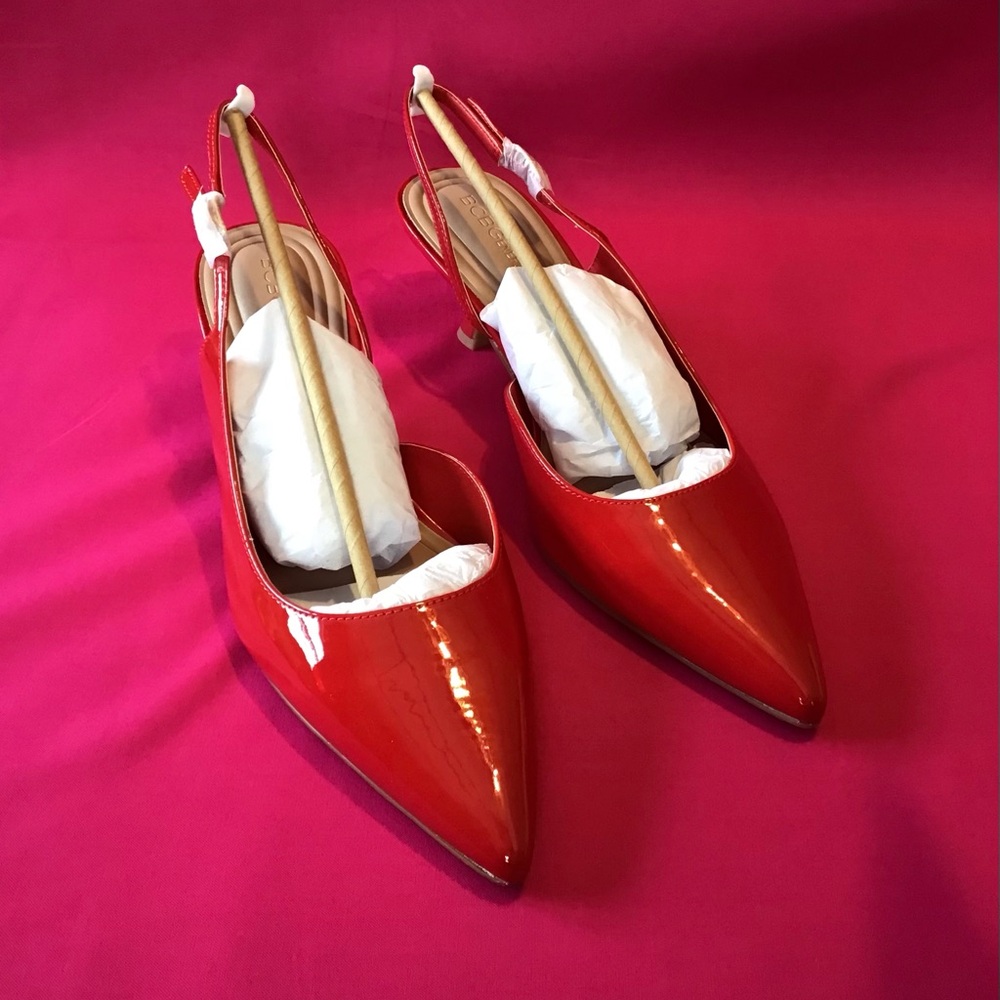 BCBGeneration Red Slingback Kitten Heels - Picture 2 of 8